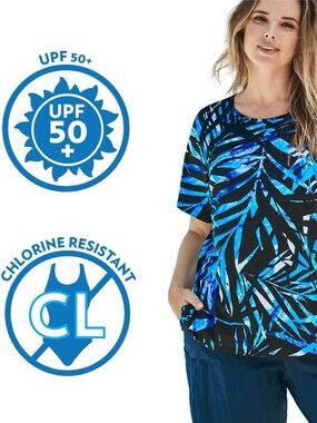 Swimsuits For All Swim 365 Tee UPF50+ Chlorine-Resistant Crewneck Short Sleeve